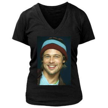 Brad Pitt Women's Deep V-Neck TShirt