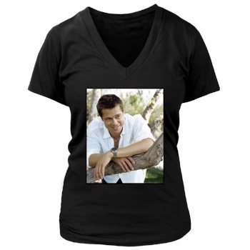 Brad Pitt Women's Deep V-Neck TShirt