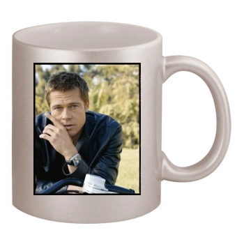 Brad Pitt 11oz Metallic Silver Mug