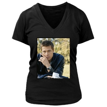 Brad Pitt Women's Deep V-Neck TShirt