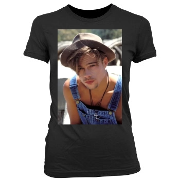 Brad Pitt Women's Junior Cut Crewneck T-Shirt