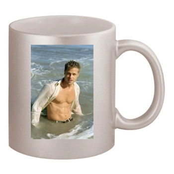 Brad Pitt 11oz Metallic Silver Mug