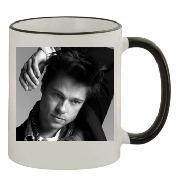 Brad Pitt 11oz Colored Rim & Handle Mug