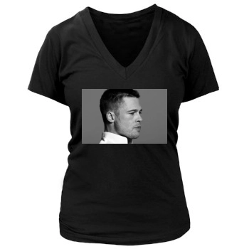 Brad Pitt Women's Deep V-Neck TShirt