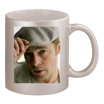 Brad Pitt 11oz Metallic Silver Mug