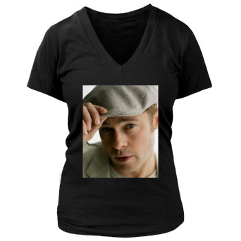 Brad Pitt Women's Deep V-Neck TShirt