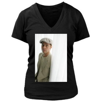 Brad Pitt Women's Deep V-Neck TShirt