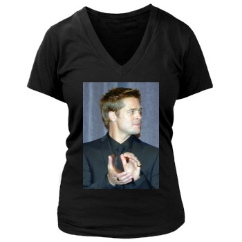 Brad Pitt Women's Deep V-Neck TShirt