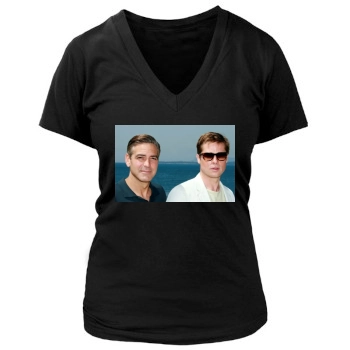 Brad Pitt Women's Deep V-Neck TShirt