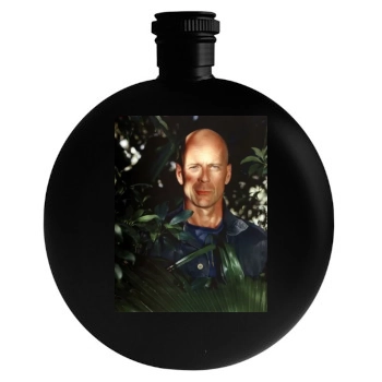 Bruce Willis Round Flask