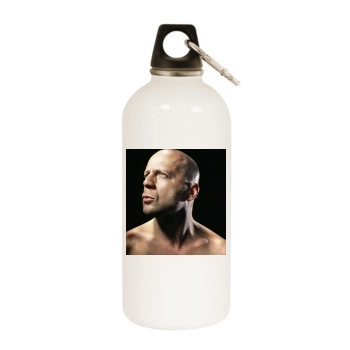 Bruce Willis White Water Bottle With Carabiner