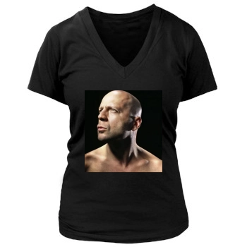 Bruce Willis Women's Deep V-Neck TShirt