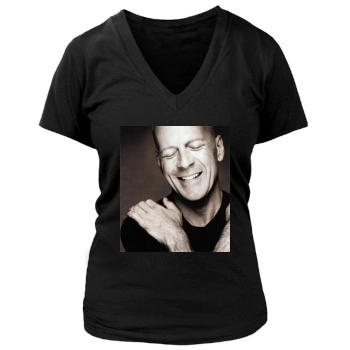 Bruce Willis Women's Deep V-Neck TShirt