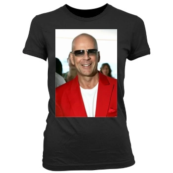 Bruce Willis Women's Junior Cut Crewneck T-Shirt