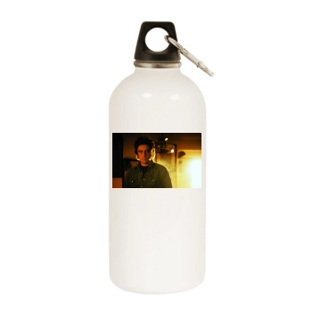 Benicio del Toro White Water Bottle With Carabiner