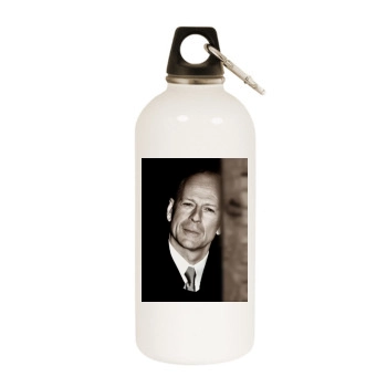 Bruce Willis White Water Bottle With Carabiner