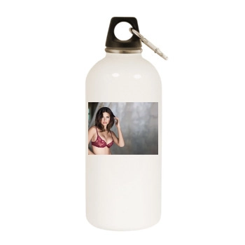 Adriana Lima White Water Bottle With Carabiner