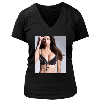 Adriana Lima Women's Deep V-Neck TShirt