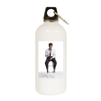 Casey Affleck White Water Bottle With Carabiner