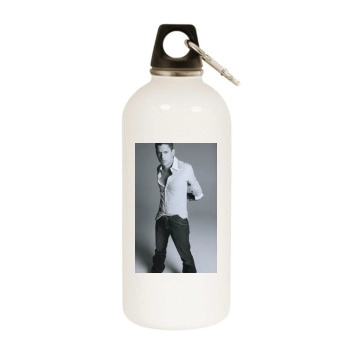 Wentworth Miller White Water Bottle With Carabiner