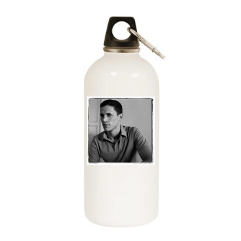 Wentworth Miller White Water Bottle With Carabiner