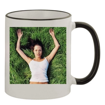 Angelina Jolie 11oz Colored Rim & Handle Mug