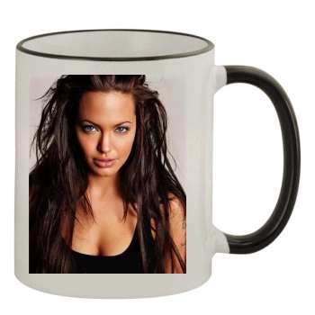 Angelina Jolie 11oz Colored Rim & Handle Mug