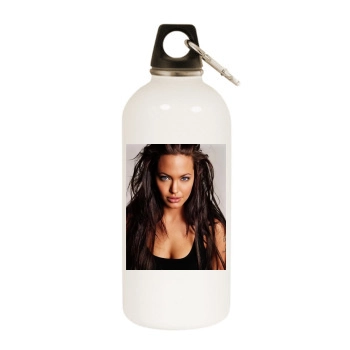 Angelina Jolie White Water Bottle With Carabiner