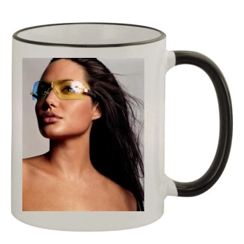 Angelina Jolie 11oz Colored Rim & Handle Mug