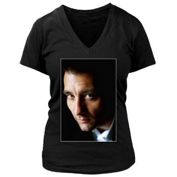 Clive Owen Women's Deep V-Neck TShirt