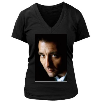 Clive Owen Women's Deep V-Neck TShirt