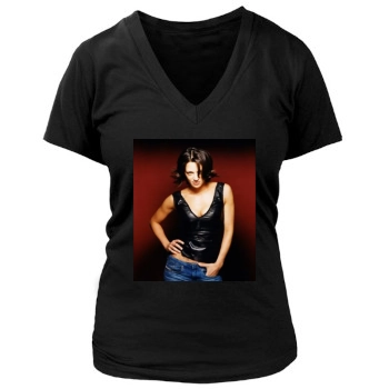 Asia Argento Women's Deep V-Neck TShirt