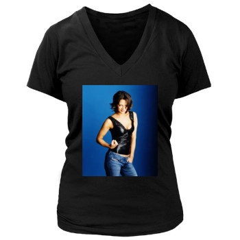 Asia Argento Women's Deep V-Neck TShirt