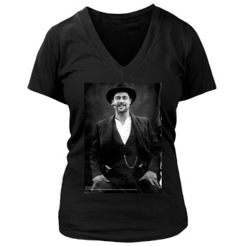 Brad Pitt Women's Deep V-Neck TShirt