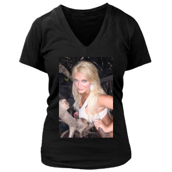 Brooke Hogan Women's Deep V-Neck TShirt