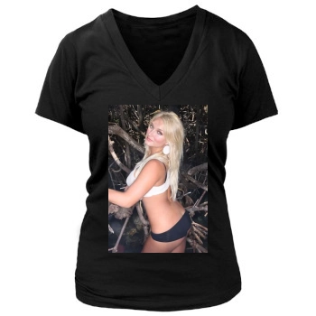 Brooke Hogan Women's Deep V-Neck TShirt