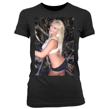 Brooke Hogan Women's Junior Cut Crewneck T-Shirt