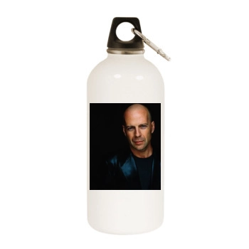 Bruce Willis White Water Bottle With Carabiner