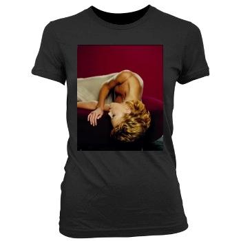 Charlize Theron Women's Junior Cut Crewneck T-Shirt