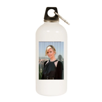 Charlize Theron White Water Bottle With Carabiner