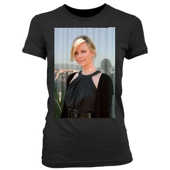 Charlize Theron Women's Junior Cut Crewneck T-Shirt