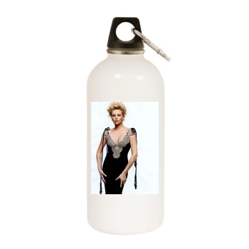 Charlize Theron White Water Bottle With Carabiner