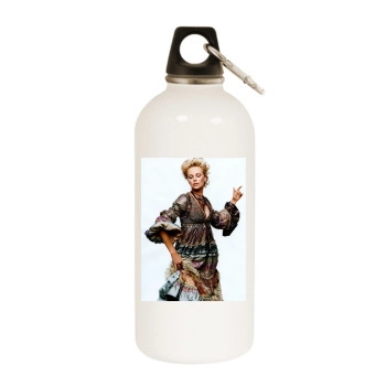 Charlize Theron White Water Bottle With Carabiner