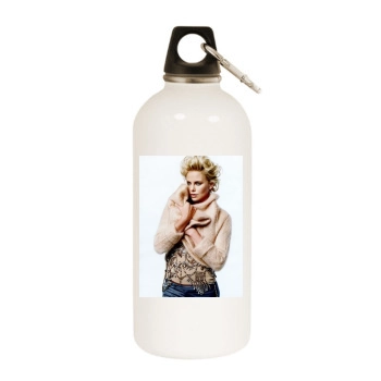 Charlize Theron White Water Bottle With Carabiner