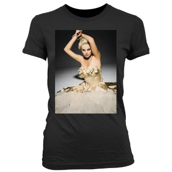 Charlize Theron Women's Junior Cut Crewneck T-Shirt