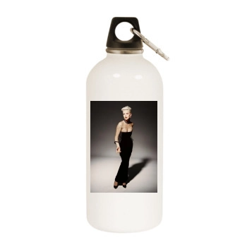 Charlize Theron White Water Bottle With Carabiner