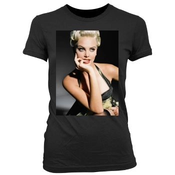 Charlize Theron Women's Junior Cut Crewneck T-Shirt