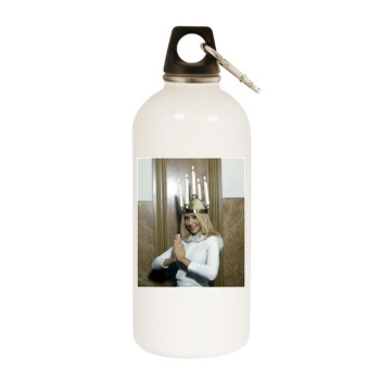 Christina Aguilera White Water Bottle With Carabiner