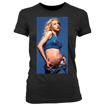 Christina Aguilera Women's Junior Cut Crewneck T-Shirt