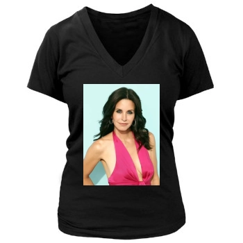 Courteney Cox Women's Deep V-Neck TShirt